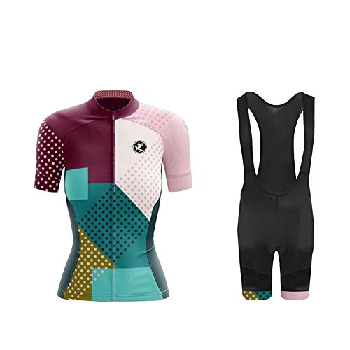 UGLY FROG Damen Radtrikot Set Fahrrad Kurzarm Set Schnelltrocknend Atmungsaktives Shirt + 20D Cushion Bib Shorts Gepolsterte Hose von UGLY FROG