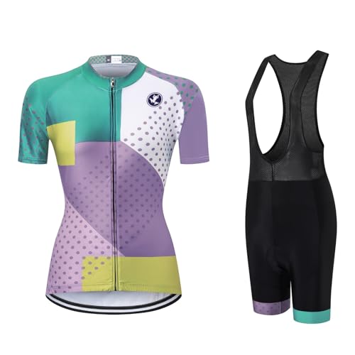 UGLY FROG Damen Rennrad Trikot Set Damen Fahrradbekleidung Sommer Bike Wear Radhose Anzüge Atmungsaktiv 2021 Neueste Bunt Streifen Graffiti XSVH02 von UGLY FROG