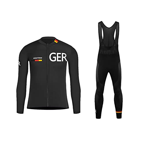 UGLY FROG GLJ38 Radtrikot Herren LangarmAnzüge Radtrikot Set Radfahren Kleidung Winddicht Langärmliges Fahrradtrikot Hose mit 9D Gel Sitzpolster Sport & Freizeit MTB Radtrikot für Winter von UGLY FROG