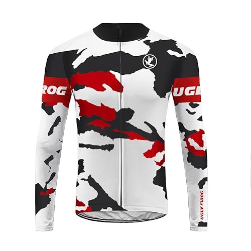 UGLY FROG GLJ38 Radtrikot Trikot Winter Fleece Warm Langarm Fahrradtrikot Fahrradshirt Herren Fahrrad Radsport Thermo Shirt Reflektoren Schnelltrokend von UGLY FROG