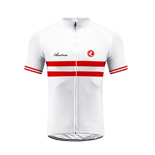 UGLY FROG Herren Fahrradtrikot，Österreich Flag Streifen Designs Outdoor Männer Kurzarm Radtrikot Jersey/Fahrradbekleidung，Schnell Rocknend Fahrradkleidung Für Rennrad,Radsport von UGLY FROG