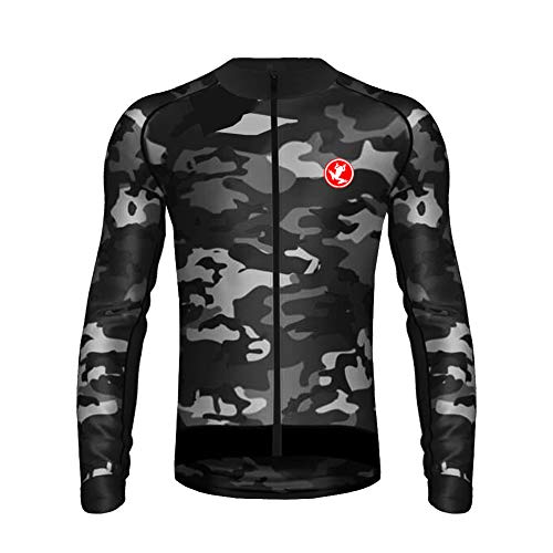 UGLY FROG LJ38 Radtrikot Trikot Winter Fleece Warm Langarm Fahrradtrikot Fahrradshirt Herren Fahrrad Radsport Thermo Shirt Reflektoren Schnelltrokend von UGLY FROG