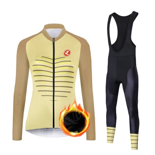 UGLY FROG LJW04 Neue Winter Jersey Thermisches Fahrradtrikot Vlies Thermo Langarm Shirt Damen Fleece Fahrradtrikot+Bib Lange Hosen Fahrradbekleidung-Zwei Stücke von UGLY FROG