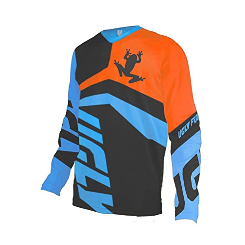 UGLY FROG MKZR02 MX Jersey Street Rebel Orange - Langarm Funktions-Shirt Für Moto-Cross,MTB Shirt Herren BMX, Mountain Bike, Offroad Winter Thermo MTB Downhill Jersey DEHerDownMKZR02 von UGLY FROG