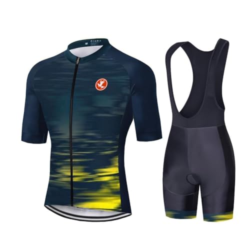 UGLY FROG Männer Radfahren Kleidung Set Kurze Hülse Trikots+Trägerhosen Anzüge Sportbekleidung Schnell Rocknend Fahrradkleidung Für Rennrad,Radsport von UGLY FROG
