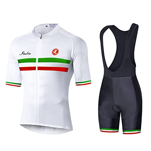 UGLY FROG Männer Team Radtrikot Anzug Italy Flag Designs Breathable Kurzarm Shirt + Enge Shorts Set für Rennrad Racing Outdoor Sports von UGLY FROG