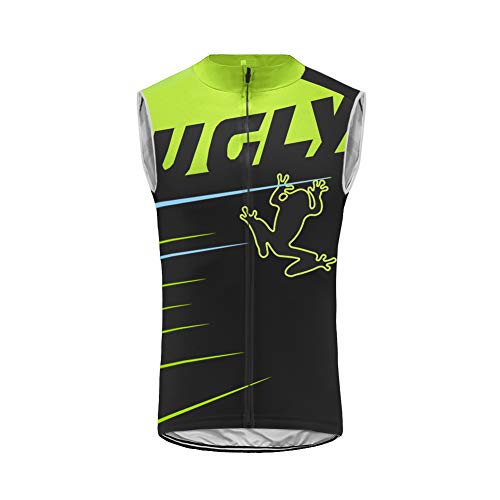 UGLY FROG Radtrikot Vest Sport & Freizeit Westen Ärmellos Herren Atmungsaktiv Fahrrad Trikot Full Reißverschluss Schnell Trocken Radsport MTB Sports Jersey HDE2019VJ01 von UGLY FROG