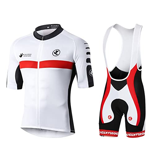 UGLY FROG Stoff-Upgrade – Milchfaser Neuen Männer MTB Rennrad Kurzarm Fahrrad Breathable Sommer Herren Fahrradtrikot Outdoor Sports Wear Triathon Rikots & Shirts+Bib Kurze Hosen Sets von UGLY FROG