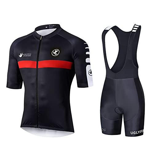 UGLY FROG Stoff-Upgrade – Milchfaser Neuen Männer MTB Rennrad Kurzarm Fahrrad Breathable Sommer Herren Fahrradtrikot Outdoor Sports Wear Triathon Rikots & Shirts+Bib Kurze Hosen Sets von UGLY FROG