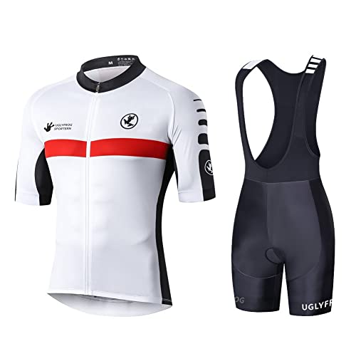 UGLY FROG Stoff-Upgrade – Milchfaser Neuen Männer MTB Rennrad Kurzarm Fahrrad Breathable Sommer Herren Fahrradtrikot Outdoor Sports Wear Triathon Rikots & Shirts+Bib Kurze Hosen Sets von UGLY FROG