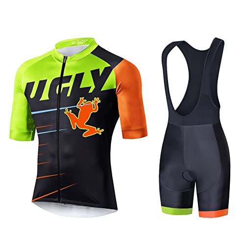 UGLY FROG Stoff-Upgrade – Milchfaser Neuen Männer MTB Rennrad Kurzarm Fahrrad Breathable Sommer Herren Fahrradtrikot Outdoor Sports Wear Triathon Rikots & Shirts+Bib Kurze Hosen Sets von UGLY FROG