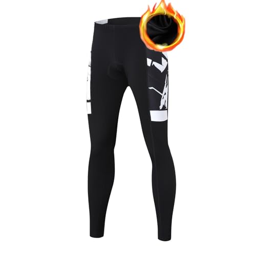 UGLY FROG Thermo Sports Fahrradhose Herren Lang Gepolsterte Legging Radsport Lange Hosen Atmungsaktiv Radhose für Winter L von UGLY FROG