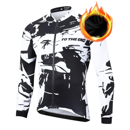 UGLY FROG Winter Herren Radtrikot Lange Ärmel Rennrad Shirt Radfahren Tops Fahrrad Reiten MTB Kleidung Thermo Fleece, Farbe 13, M von UGLY FROG