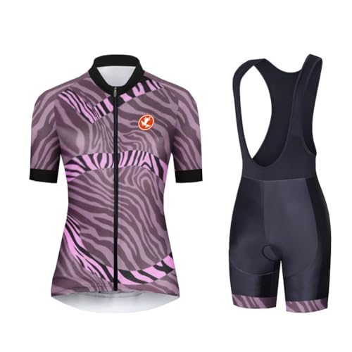 UGLY FROG XINW02 Top Damen Fahrrad Trikot Set Schnelltrocknend Radtrikot Kurzarm + Radhose mit 20D Sitzpolster Rennrad Outdoor MTB Fahrradbekleidung von UGLY FROG