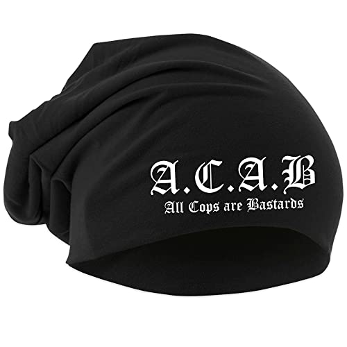 ACAB Mütze | Fussball Ultras Hooligan Germany Biker Rocker Unisex Beanie | M1 Schwarz von UGLYSHIRT