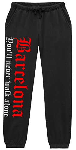 Barcelona Never Walk Alone Jogginghose | Fussball Ultras Sport Freizeit Barcelona Hose Herren | (M) von UGLYSHIRT