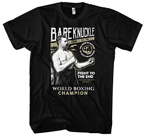 Bare-Knuckle Herren T-Shirt | Boxen MMA Kampfsport Boxing | M1 Schwarz (L) von UGLYSHIRT