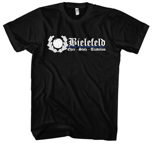 Bielefeld Ehre und Stolz Herren T-Shirt |Bielefeld Stadt Sport Fussball Bielefeld Tshirt Bielefeld Trikot Bielefeld Souvenirs Geschenk Skyline | M2 FB Schwarz (3XL) von UGLYSHIRT