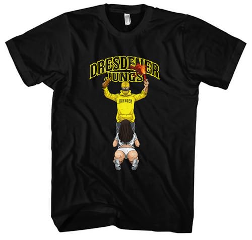 Blow Job, Bier & Fussball Dresden Herren T-Shirt | Dresden Trikot Sport Stadt Dresden Tshirt Fun Shirt Ultras Supporter | Schwarz (3XL) von UGLYSHIRT