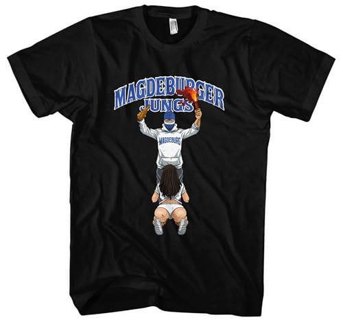 Blow Job, Bier & Fussball Magdeburg Herren T-Shirt | Magdeburg Trikot Sport Stadt Magdeburg Tshirt Fun Shirt Ultras Supporter | Schwarz (M) von UGLYSHIRT