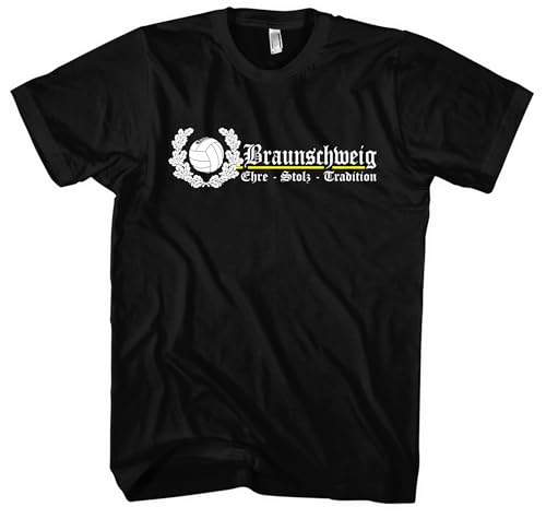 Braunschweig Ehre und Stolz Herren T-Shirt | Ultra Stadt Wappen Fanartikel Sport Braunschweig Shirt Braunschweig Trikot Skyline | M2 FB Schwarz (M) von UGLYSHIRT