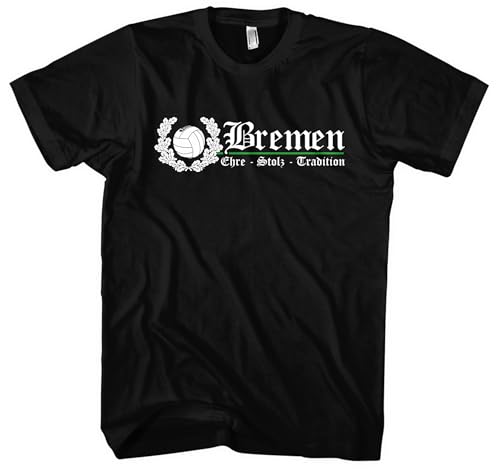 Bremen Ehre und Stolz Herren T-Shirt | Stadt Wappen Fanartikel Sport Bremen Shirt Bremen Trikot Skyline Ultra | M2 FB Schwarz (4XL) von UGLYSHIRT