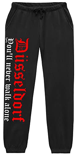 Düsseldorf Never Walk Alone Jogginghose | Düsseldorf Hose Herren Fussball Ultras Sport Freizeit | (XL) von UGLYSHIRT