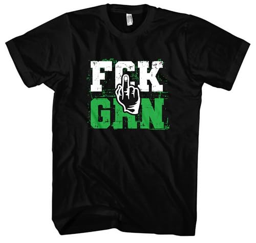 FCK GRN Herren T-Shirt | Anti Grün Demo Shirt Widerstand Fuck Grüne Tshirt Politik Anti Klimaaktivist | M3 Schwarz (M) von UGLYSHIRT