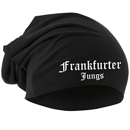 Frankfurter Jungs Mütze | Fussball Ultras Sport Unisex Beanie | Schwarz von UGLYSHIRT