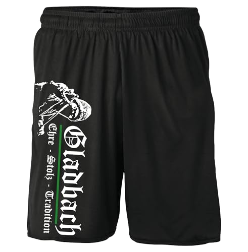 Gladbach Ehre & Stolz Shorts | Kurze Hose Sweatshorts Fanartikel Sport Stadt | M1 Schwarz (L) von UGLYSHIRT