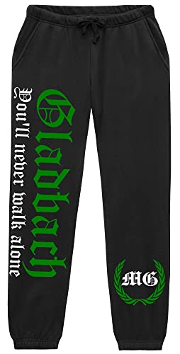 Gladbach Never Walk Alone Herren Jogginghose | Stadt Ultras Sport Gladbach Geschenk Gladbach Hose Gladbach Fanartikel | M2 Schwarz (M) von UGLYSHIRT