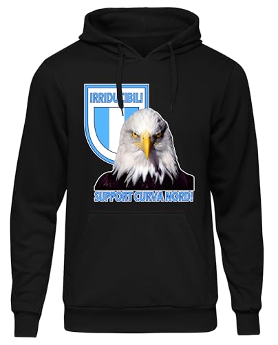UGLYSHIRT Irriducibili Lazio Herren Kapuzenpullover | Italien Pullover Sport Trikot Rom Ultras Curva Nord Hoodie | M6 Schwarz (M) von UGLYSHIRT