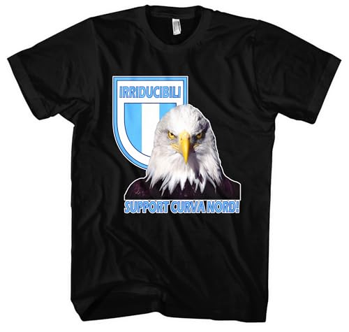 Irriducibili Lazio Herren T-Shirt | Italien Sport Rom Ultras Curva Nord | M6 Schwarz (XL) von UGLYSHIRT