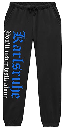 Karlsruhe Never Walk Alone Jogginghose | Karlsruhe Hose Herren Fussball Ultras Sport Freizeit | (XL) von UGLYSHIRT