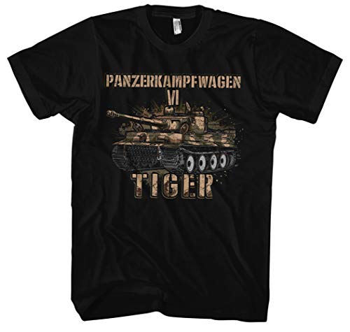 Legende Tiger Herren T-Shirt | Landser Tank WW2 Tiger Panzer Tshirt German Panzer Shirt | M2 Schwarz (L) von UGLYSHIRT
