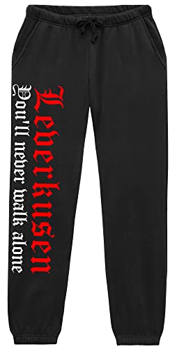 Leverkusen Never Walk Alone Jogginghose | Leverkusen Hose Herren Fussball Ultras Sport Freizeit | (S) von UGLYSHIRT