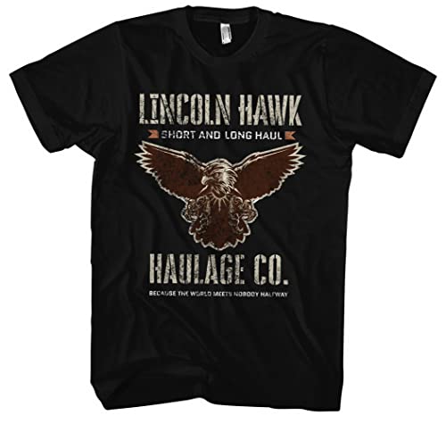 Lincoln Hawk Herren T-Shirt | Over The Top Tshirt Stallone - SLY - 80s Shirt | Schwarz (3XL) von UGLYSHIRT