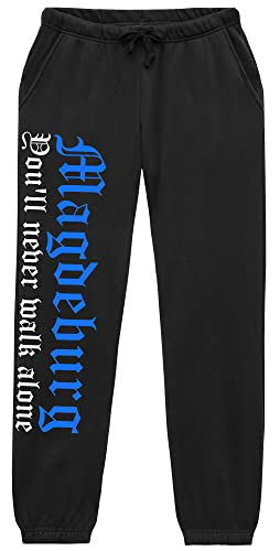 Magdeburg Never Walk Alone Jogginghose | Magdeburg Hose Herren Fussball Ultras Sport Freizeit | (L) von UGLYSHIRT