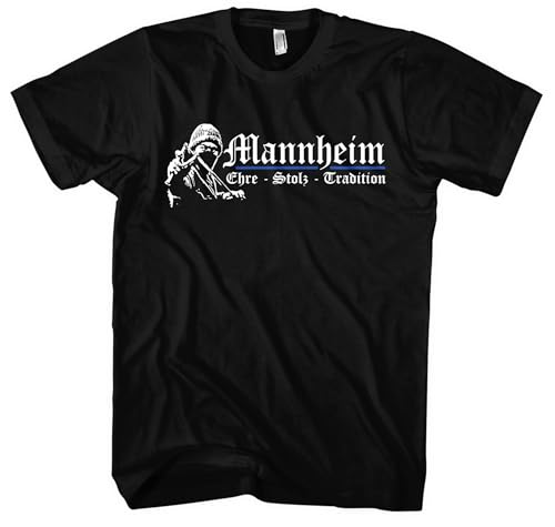 Mannheim Ehre und Stolz Herren T-Shirt | Sport Shirt Fussball Ultra Skyline Fanartikel Trikot | M1 Schwarz (3XL) von UGLYSHIRT