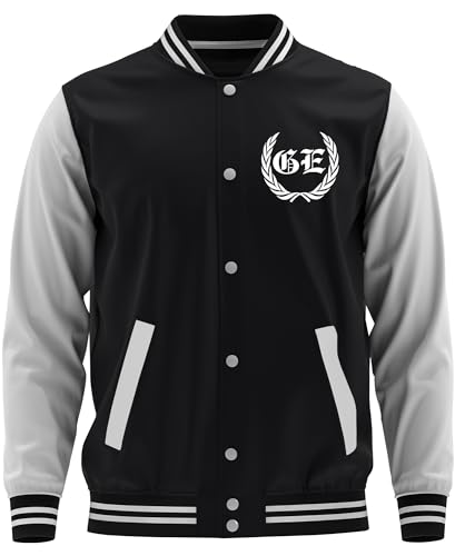 Mein Leben Gelsenkirchen Herren College Jacke | Utra Sport Fussball Gelsenkirchen Jacke Skyline Hoodie Stadt | Schwarz FB (3XL) von UGLYSHIRT