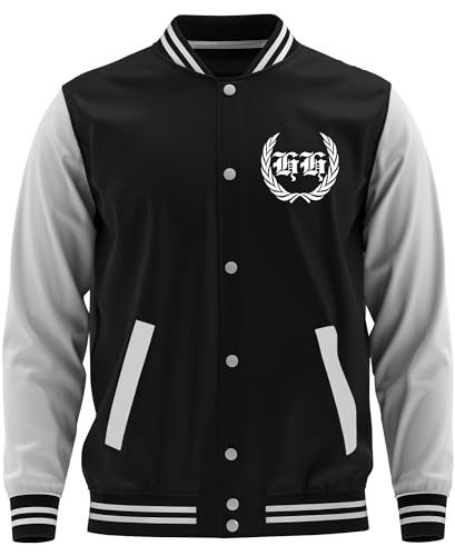 Mein Leben Hamburg Herren College Jacke | Skyline Hoodie Stadt Utra Sport Fussball Hamburg Jacke | Schwarz FB (L) von UGLYSHIRT
