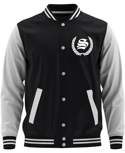 Mein Leben Stuttgart Herren College Jacke | Utra Sport Fussball Stuttgart Jacke Skyline Hoodie Stadt | Schwarz FB (3XL) von UGLYSHIRT