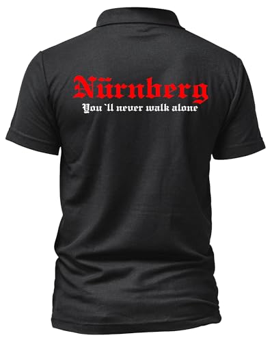 Nürnberg Poloshirt Kranz | Polo T-Shirt mit Nürnberg Aufdruck - Heimat Shirt Geschenkidee Franken Baumwolle Freizeit Oberteil | M2 FB Schwarz (L) von UGLYSHIRT