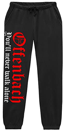 Offenbach Never Walk Alone Jogginghose | Fussball Ultras Sport Freizeit Offenbach Hose Herren | (XXL) von UGLYSHIRT