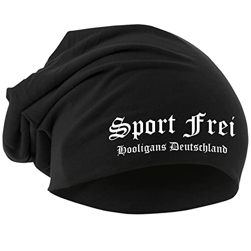 Sport Frei Mütze | Fussball Ultras Hooligan Germany Biker Rocker Unisex Beanie | Schwarz von UGLYSHIRT