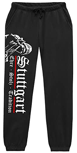 Stuttgart Ehre & Stolz Herren Jogginghose | Stadt Ultras Sport Stuttgart Hose Stuttgart Fanartikel Stuttgart Geschenk | M1 Schwarz (M) von UGLYSHIRT