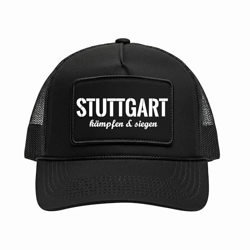 Stuttgart Kämpfen & Siegen Cap | Basecap mit Frontschrift – Verstellbare Schirmmütze für Fußballfans Ultras & Schwaben aus Baden-Württemberg – Schwarz Mütze | M3 Schwarz von UGLYSHIRT