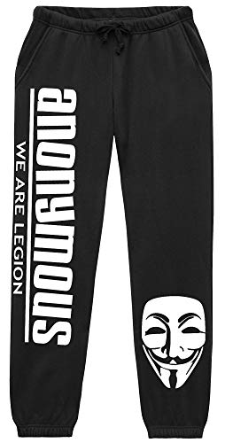 UGLYSHIRT Anonymous Herren Jogginghose | Guy Fawkes Vendetta Maske We Are Legion Hose | (XL) von UGLYSHIRT