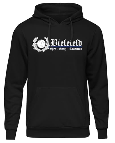UGLYSHIRT Bielefeld Ehre und Stolz Herren Kapuzenpullover | Fussball Stadt Sport Skyline Bielefeld Pullover Bielefeld Trikot Fanartikel Bielefeld Hoodie | M2 FB Schwarz (XXL) von UGLYSHIRT