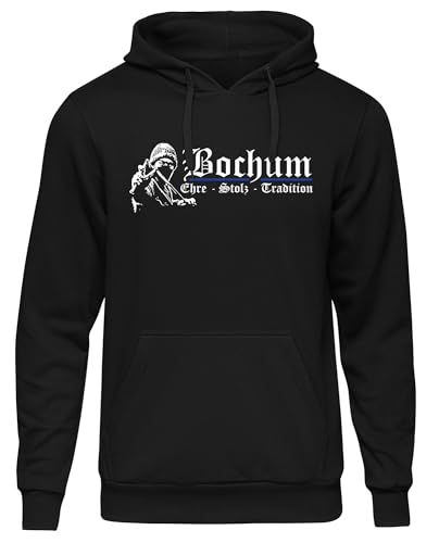 UGLYSHIRT Bochum Ehre und Stolz Herren Kapuzenpullover | Bochum Pullover Bochum Trikot Fanartikel Bochum Hoodie Fussball Stadt Sport Skyline | M1 FB Schwarz (XXL) von UGLYSHIRT